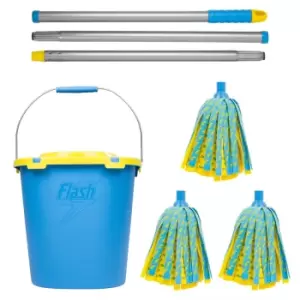 image of Flash Lightning Mop With Refills and Mop Bucket