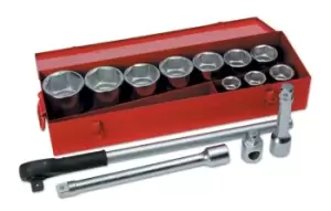 image of Laser Tools 2721 Heavy Duty Socket Set 1" Drive 36 - 80mm + Ratchet& Accessories