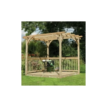 image of 8' x 8' (2.44x2.44m) Forest Small Pergola Deck Kit - Pressure treated