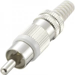 image of RCA connector Plug straight Number of pins 2 White Conrad Components