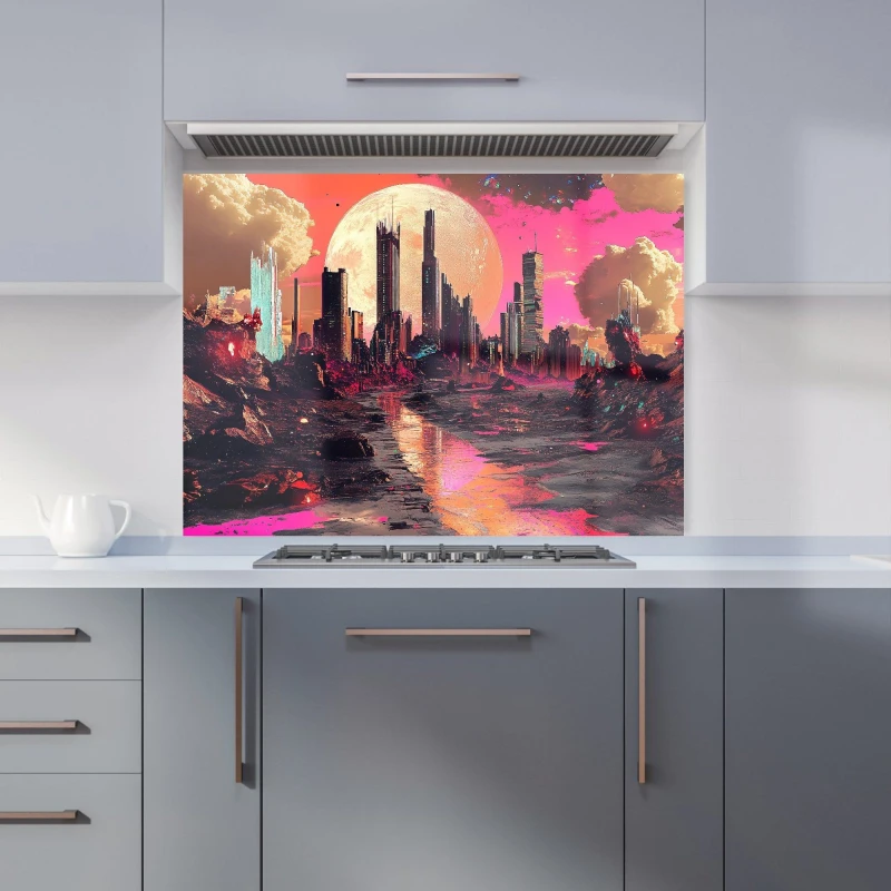 Image of Designer Kitchen Splashbacks Elena Sable: 00062 Kitchen Splashback Size: 600mm x 750mm Multicolor Unisex 600mm x 750mm