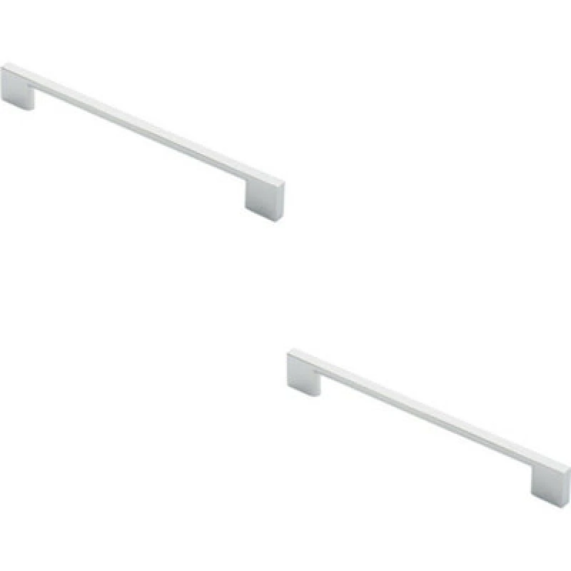 Image of Loops 2x Slim D Shape Pull Handle 220 x 8.5mm 192mm Fixing Centres Polished Chrome Multi unisex
