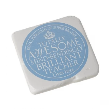 Image of Square Coaster Brilliant Teacher By Heaven Sends