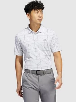 Image of adidas Golf Jacquard Lines Primegreen Polo - White/Grey Size L, Men