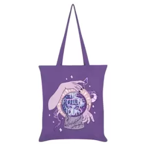 image of Grindstore The Future Is Yours Tote Bag (One Size) (Violet/Grey/White)