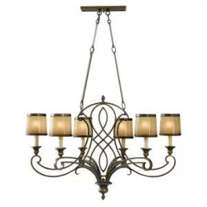 Image of 6 Bulb Ceiling Pendant Light Fitting Astral Bronze LED E14 60W Bulb