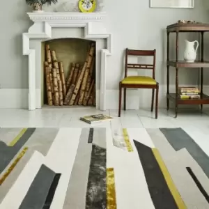 Image of Asiatic - Code -Matrix MAX62 Rhombus Mustard 160cm x 230cm Rectangle - Grey and Yellow