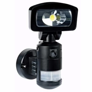 Image of NightWatcher LED Robotic Security Light with HD Camera - Black