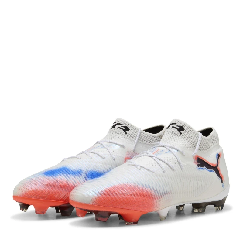 Image of Puma Future 8 Ultimate Adults Firm Ground Football Boots White/Black/Red male 9.5 (44)