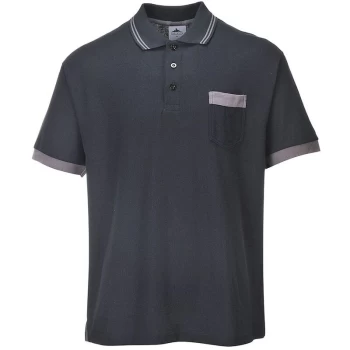 image of Portwest TX20BKRM - sz M Portwest Texo Contrast Polo Shirt - Black