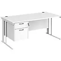 image of Dams International Desk MCM16P2WHWH 1,600 x 800 x 725 mm