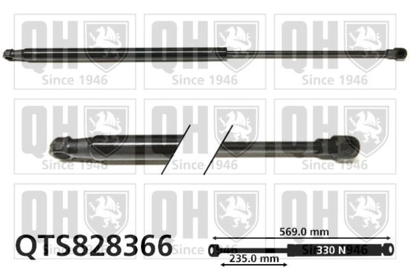 Image of QUINTON HAZELL Tailgate strut QUINTON HAZELL QTS828366