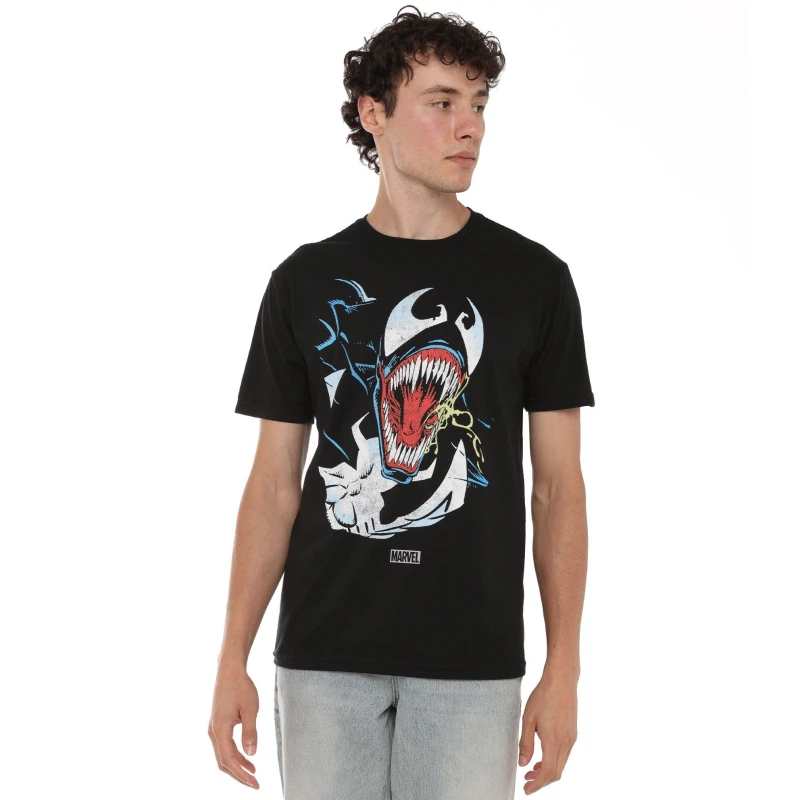 Image of Marvel Marvel Men Venom Drool Mens T-Shirt Black Size: Small Black S Male 5052777794847