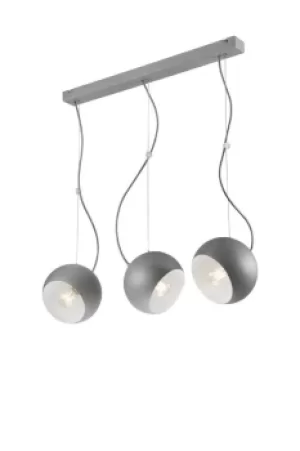Image of Inez Bar Pendant Ceiling Light Silver, 3x E27