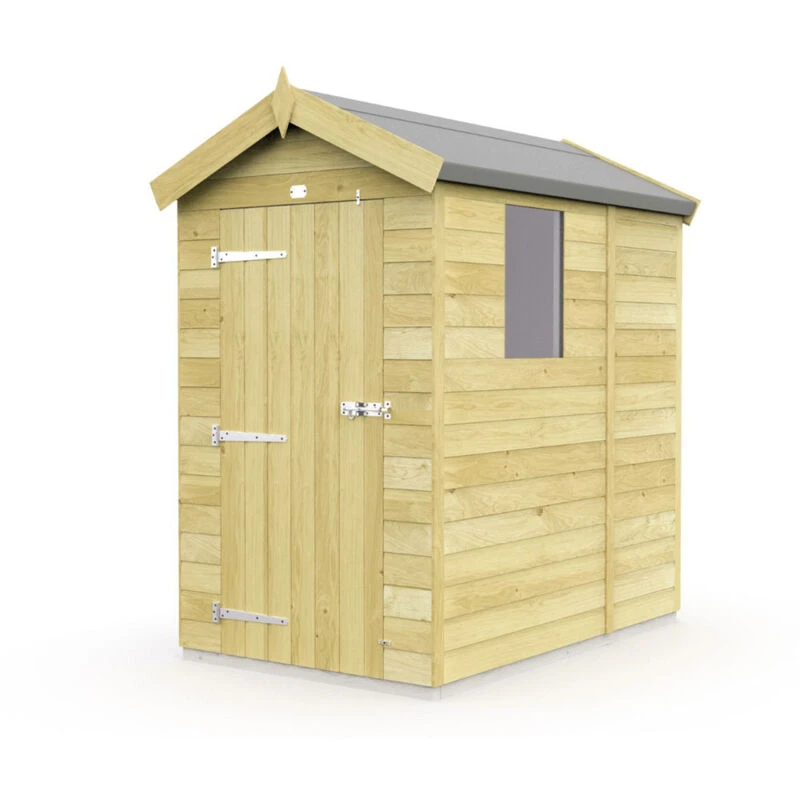 Image of Flat Pack Sheds DIY Sheds 4 x 5 Apex Shed, Brown 4X5AFF