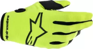 Image of Alpinestars Radar Motorcross Gloves, black-yellow, Size 2XL, black-yellow, Size 2XL