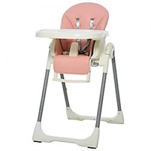 image of Aosom Baby High Chair Pink PP, PU, Steel 420-010PK