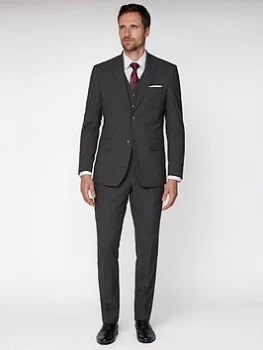 Image of Jeff Banks Grey Marl Texture Regular Fit Travel Suit Jacket - 38R