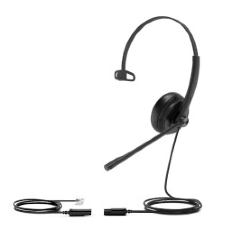 Image of Yealink YHS34 Lite Mono Headset Wired Head-band Office/Call center Black 1308028