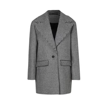 Image of AllSaints Jocie Coat - Black/White