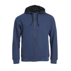 Image of Clique Mens Classic Melange Full Zip Hoodie (XS) (Blue Melange)