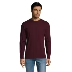 Image of SOLS Mens Monarch Long Sleeve T-Shirt (L) (Oxblood)