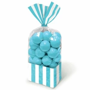 image of Amscan Caribbean Striped Blue Treat Bags (10 Peace's)