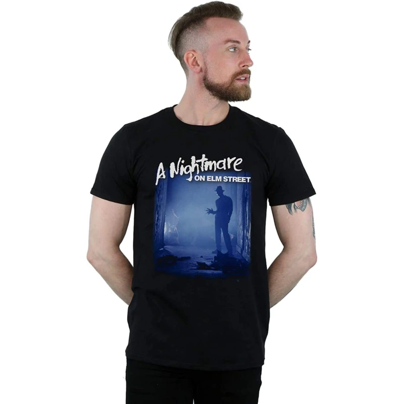 Image of Nightmare On Elm Street Womens Freddy Is Waiting T-Shirt in Black Size: Small Black Female S