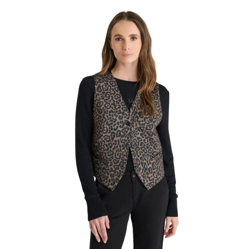 Image of Le Temps des cerises Sleeveless jacket For Her Le Temps des cerises Cooleo Vert Female M