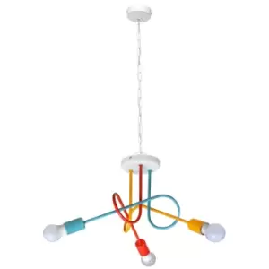 image of Oxford Multi Arm Pendant Ceiling Light White, Orange, Red, Turquoise 50cm