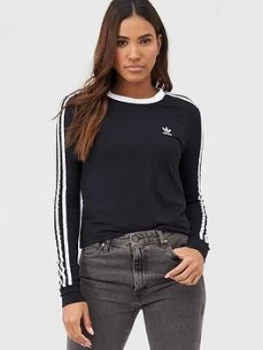 Image of Adidas Originals 3 Stripe Ls - Black