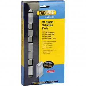 image of Tacwise 91 Divergent Point Staples Assorted Pack of 2800