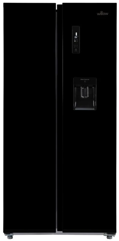 Image of Willow Freestanding 430L Total No Frost with Water Dispenser No Frost American Style Fridge Freezer in Black Unisex