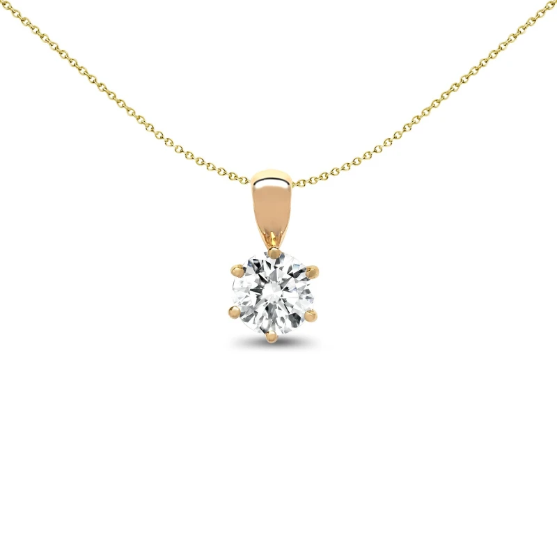 Image of Jewelco London 18ct Gold 0.35ct Diamond Solitaire Charm Pendant - 18P001-035 Gold