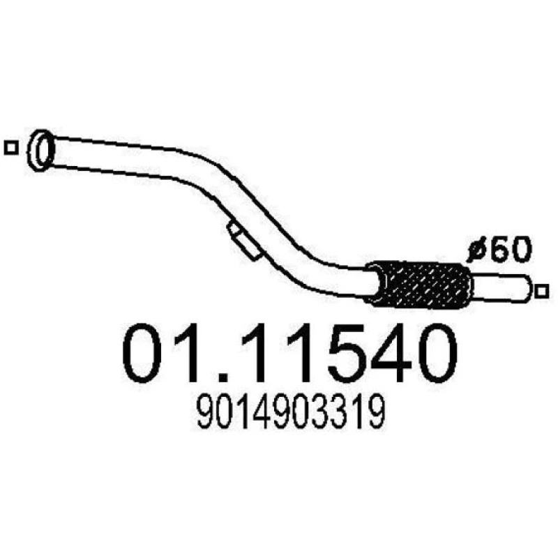 Image of MTS 01.11540 Exhaust Pipe Front, Length: 1000mm Exhaust Pipe (17)
