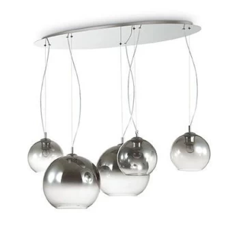 image of Discovery Fade 5 Light Hanging Ceiling Pendant Hanging Chrome, E27