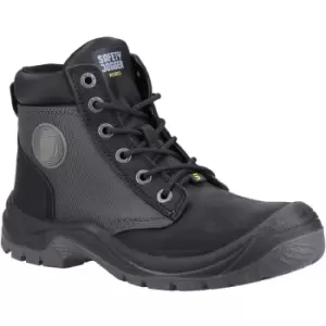 image of Mens Dakar Leather Safety Boots (9 uk) (Black/Dark Grey) - Safety Jogger