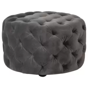 image of Hudson Living Sergio Footstool Velvet / Grey