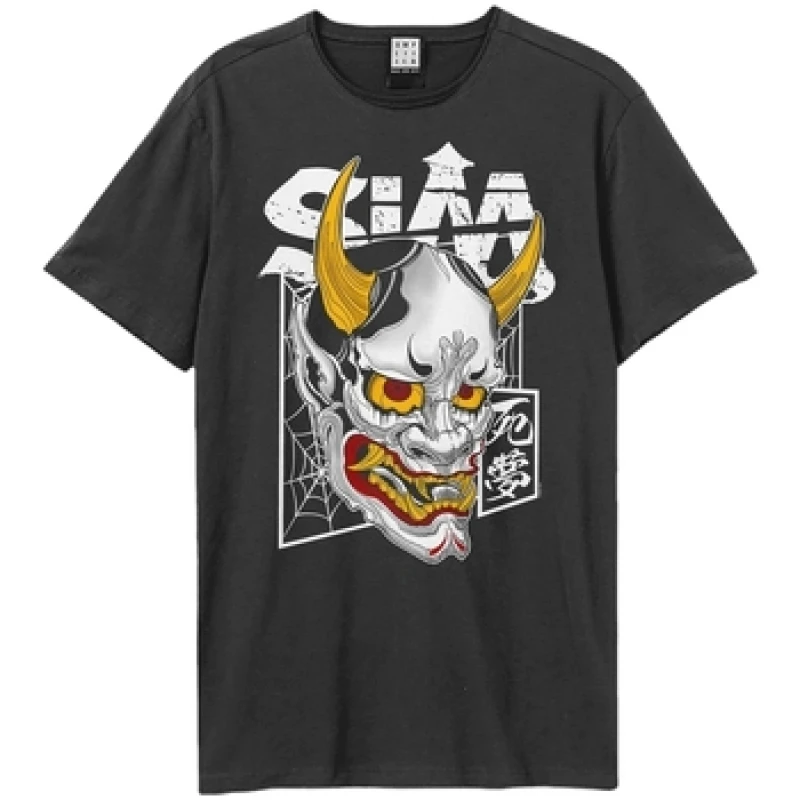 Image of Amplified Amplified Men Samuria Mask SiM T-Shirt in Charcoal Size: X-Small Charcoal XS Male 5063574975896
