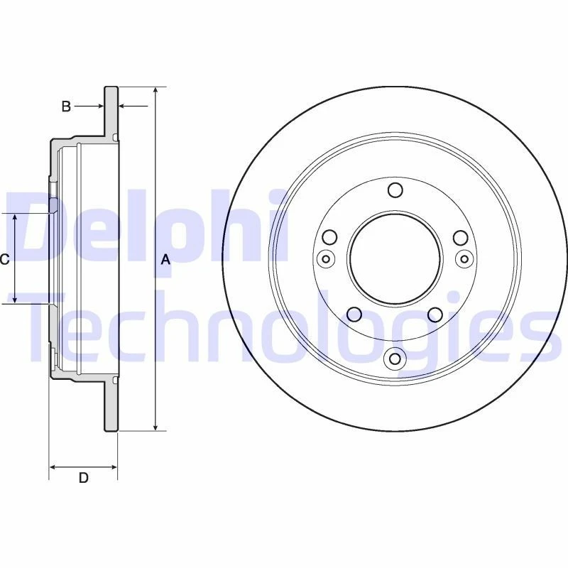 Image of DELPHI Brake disc DELPHI BG4767C