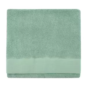 image of Textured Weave Bath Towel Smoke Green