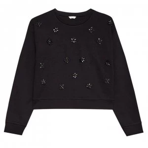 image of Jack Wills Laceby Embellished Crew - Black