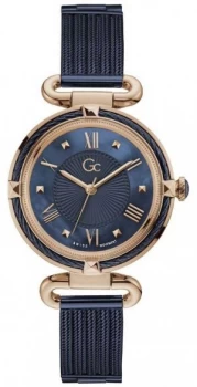 Image of Gc Womens CableChic Blue Mesh/Bracelet Blue Dial Watch