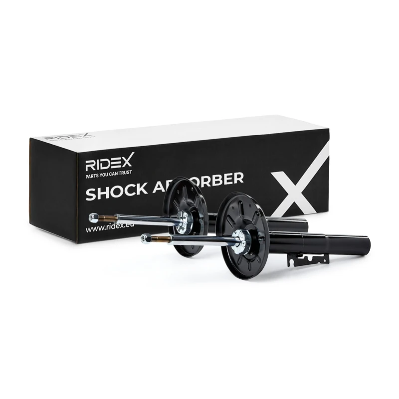 Image of RIDEX 854S19303 Shock absorber Front Axle, Gas Pressure, Twin-Tube, Suspension Strut, Top pin Shock Absorber (854)