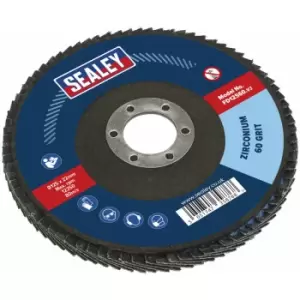 Image of FD12560 Flap Disc Zirconium Ø125mm Ø22mm Bore 60Grit - Sealey