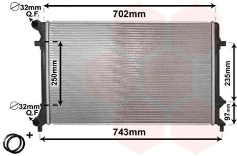 Image of VAN WEZEL Engine radiator VAN WEZEL 58002205