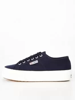 Image of SUPERGA 2740 Platform Plimsolls - Navy, Size 4, Women
