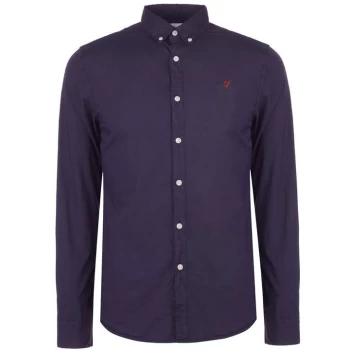 Image of Farah Farley Slim Fit Shirt - Navy 412