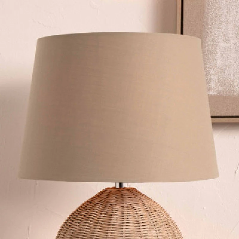 Image of Pacific Lifestyle 20Cm Taupe Tapered Poly Cotton Lampshade For Table Lamps And Floor Lamps