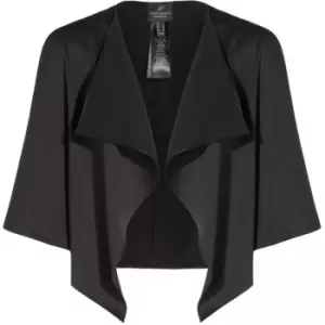 Adrianna Papell Satin Crepe Reversible Cape - Black